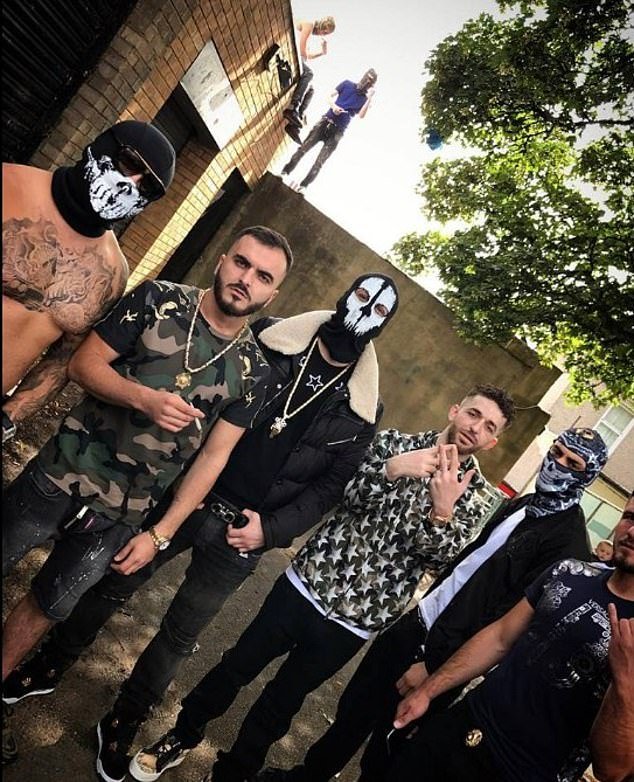 Members of the Hellbanianz gang from their time in Barking, with Selita second from left